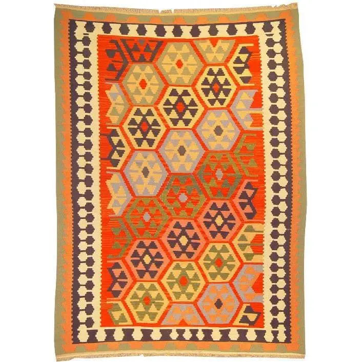 One Of The Kind Ardabil Persian Kilim 8'6" x 5'2"